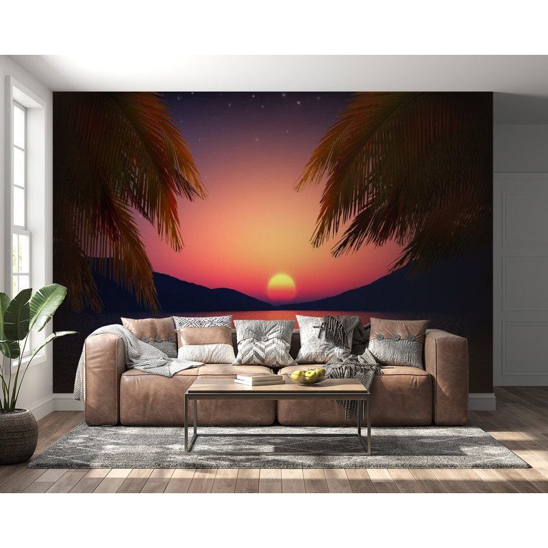 Murale Craner soirée romantique sur la plage, L 96 po x l 135 po