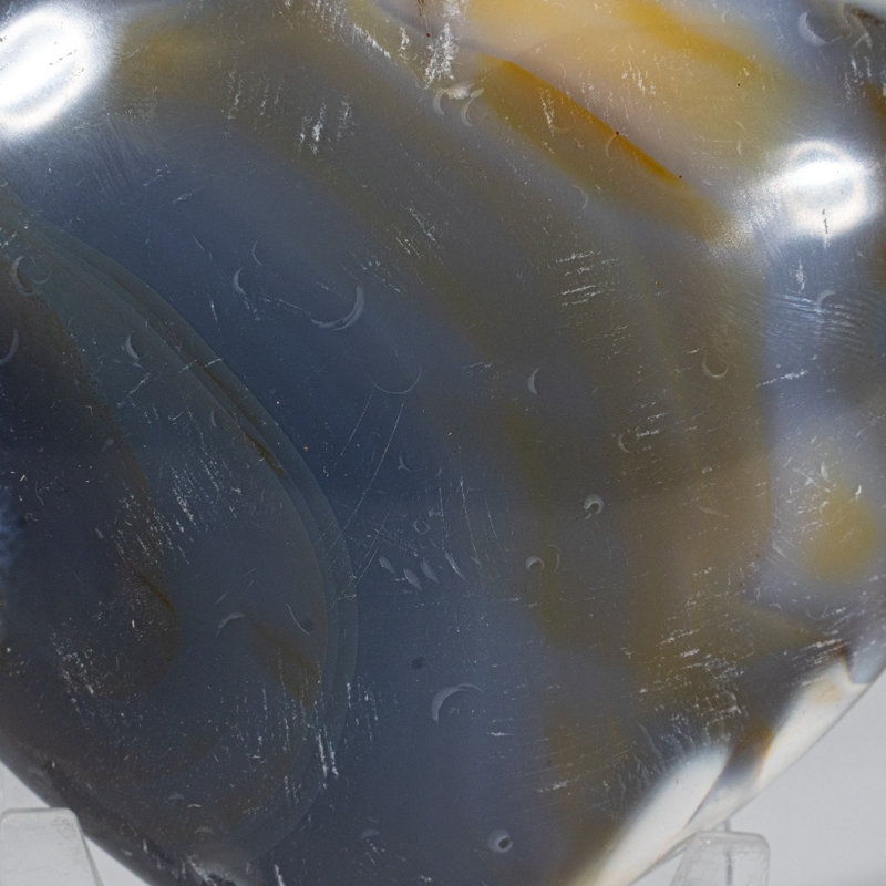 Blue Chalcedony Orca Stone Heart from Madagascar (0.9629 Lbs)