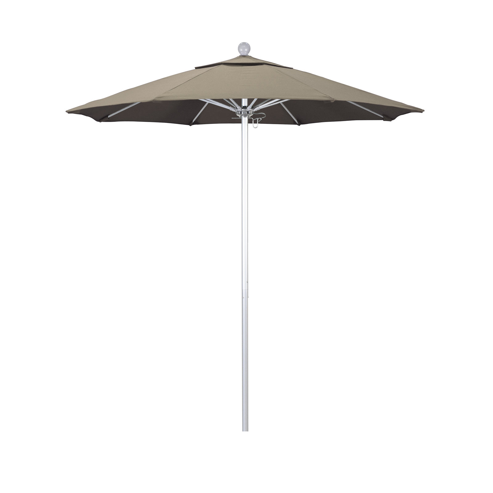 Hibo 7.5' Sunbrella® Umbrella, 90" W x 90" D, Matte White, Taupe Sunbrella� 1A