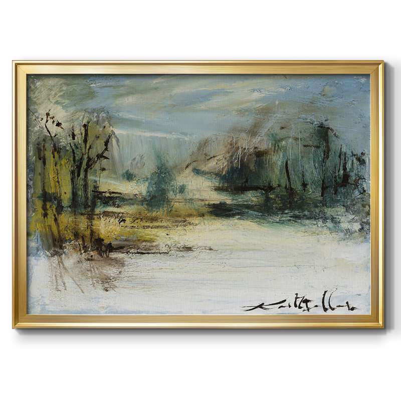 Toile tendue avec châssis Wintery Horizon II, Or, H 18 po x l 26 po x P 1,5 po