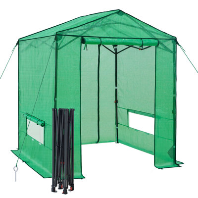 6' x 6' Pop Up Walk-In Greenhouse, Outdoor Garden Warm Hot House Portable Greenhouse