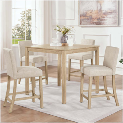 Ensemble de table 5 pièces à hauteur de comptoir avec 4 chaises, ensemble de table à hauteur de comptoir pour 4 avec chaises, ensemble de table à hauteur de comptoir en bois pour la cuisine, la salle à manger