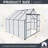 8x8 Polycarbonate Greenhouse With Double Door For Outdoor Backyard Black