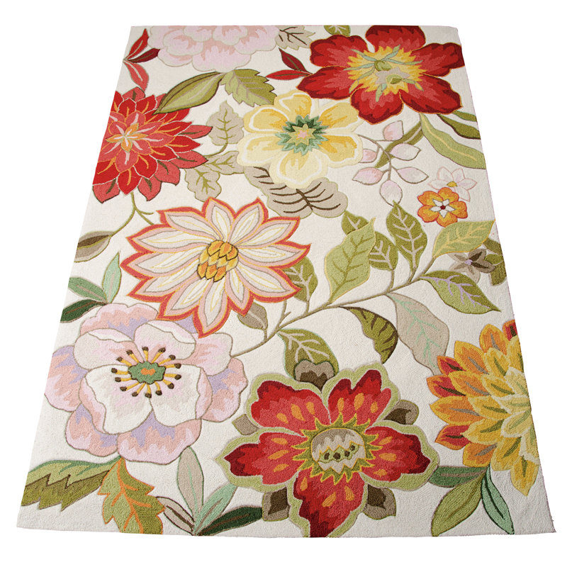 Dufrene Floral Area Rug, Rectangle 107 x 168cm