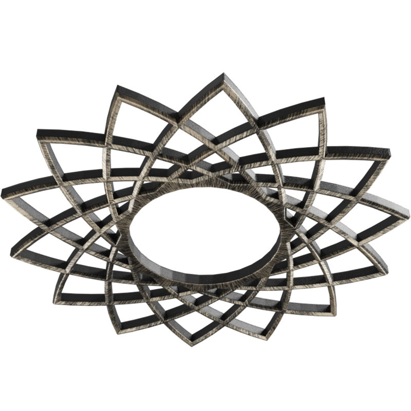 Médaillon de plafond en PVC de qualité architecturale Eleanor 30 pi x P 11 1/2 po x P 1 po, H 30 po x l 30 po x P 1 po