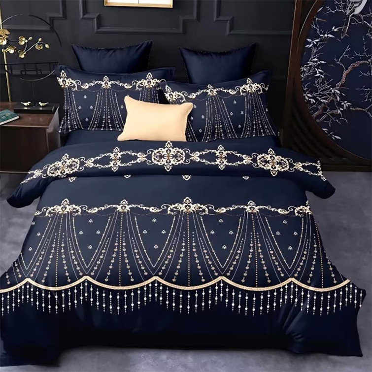 Soft Pin Tuck Duvet Cover Set House of Hampton Size: King Duvet Cover + 2 Shams