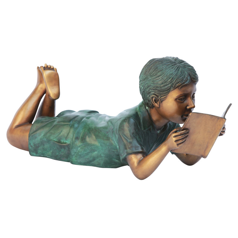 Bookworm Boy Garden Reader Statue