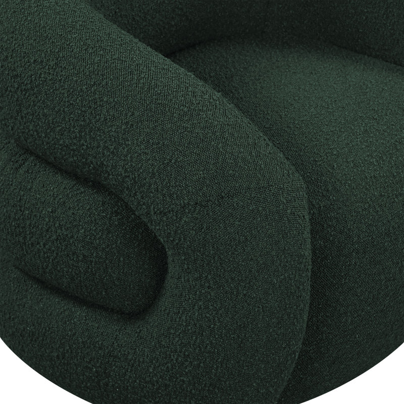 Roxbury Boucle Fabric Swivel Accent Chair, Green Boucle Fabric