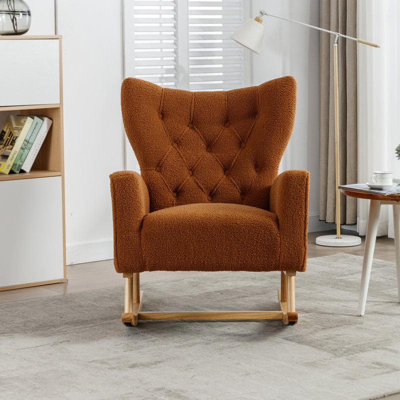 Zed Rocking Chair, Caramel Boucle