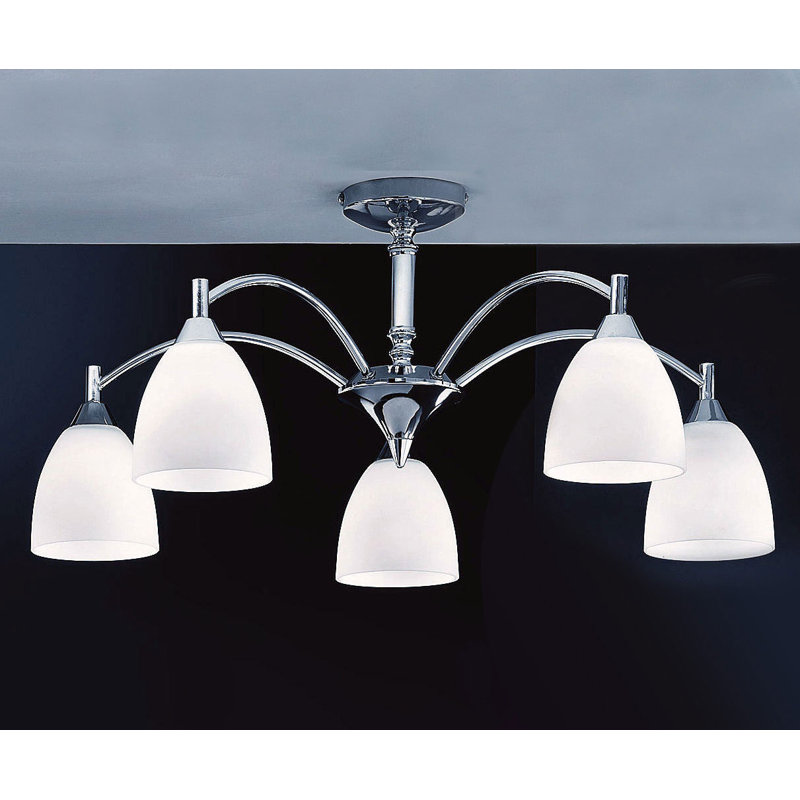 Horatio Glass Semi Flush Mount, Chrome