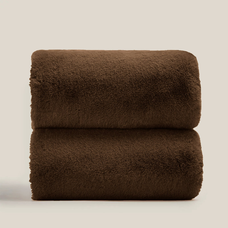 Francella Plush Cozy Mink faux Fleece Blanket/Throw, 130cm W x 150cm L, Coffee