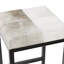 Ursae Leather Cowhide Beige Counter Stool with Black Metal Base