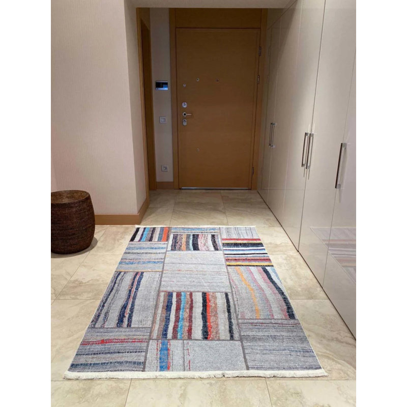 Tapis en coton avec envers antidérapant Lanney, Rectangle 3 pi 3 po x 6 pi 7 po