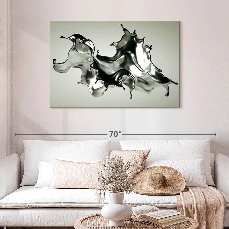 Avery Abstract Silver, 30" H x 45" W