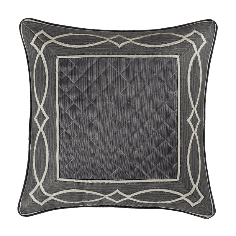 Charcoal and Grey Jacquard 20" Square Throw Pillow
