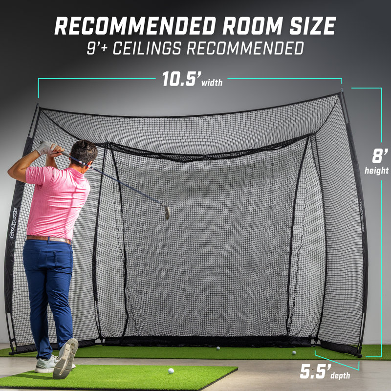 Filet de frappe GoSports Range Cage ELITE - Simulateur de golf avec écran d'impact