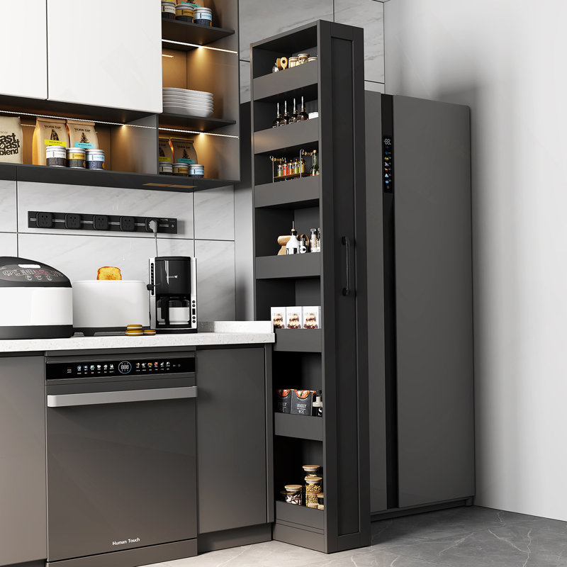 7 Tier Multi-Functional Pull-Out Multi-Tier Storage Single-Sided Open Shelf For Kitchen, Living Room & Narrow Spaces