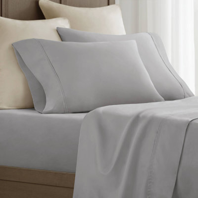 Premium Grey Sateen Sheets And Sheet Sets, 100% Egyptian Cotton, Modern Tailored Style