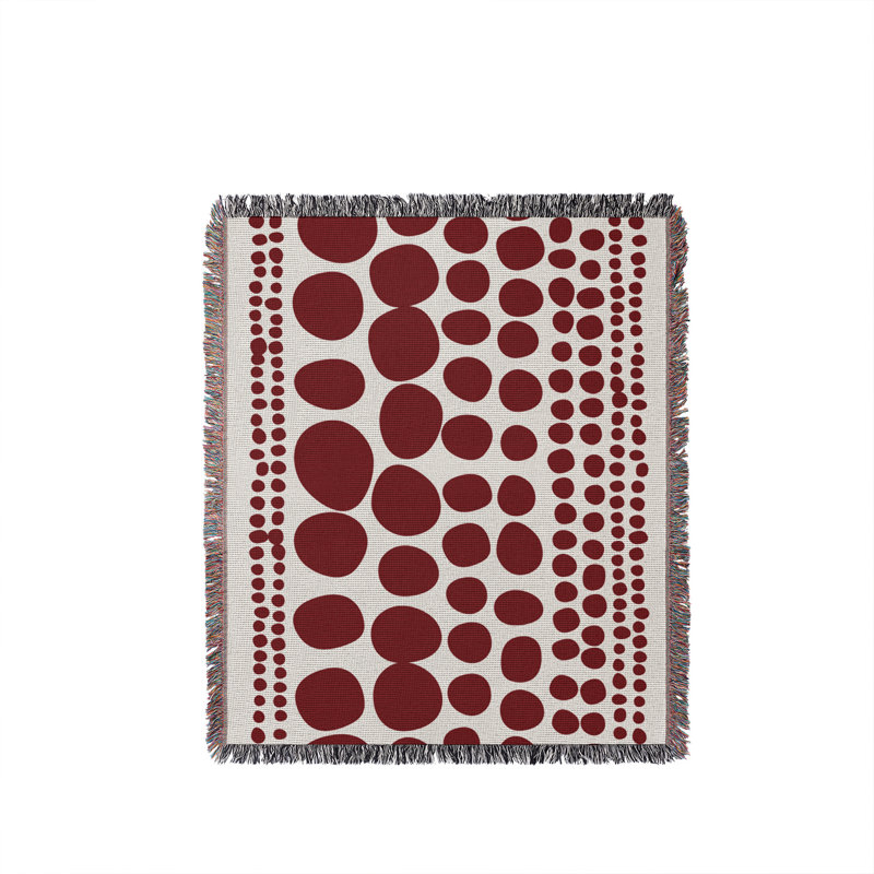 Jeté en coton Ajani, 50 x 70, Rouge