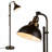 Dylan 65.5 in. Height-Adjustable Farmhouse LED Floor Lamp,  Metal Bowl Shade, Distressed Bronze Finish