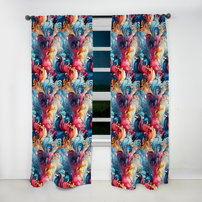 Rideau obscurcissant Ethno Paisley Harmony Fuse Marble II - 1 panneau abstrait en marbre