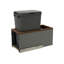 Poubelle coulissante simple LEGRABOX 32 pintes, gris Orion/noyer, avec fermeture amortie BLUM pour armoires basses sans cadre de 12 pouces