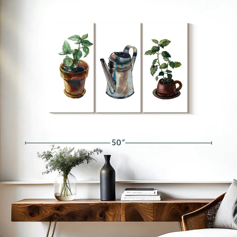 Mini aquarelle de jardin, H 24 po x l 38 po