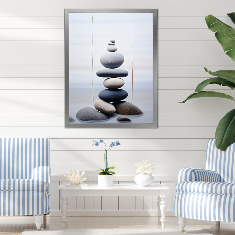 «Leneve Beach Harmonic Balance I», reproduction sur toile, Cadre photo argenté, H 32 po x l 16 po x P 1 po