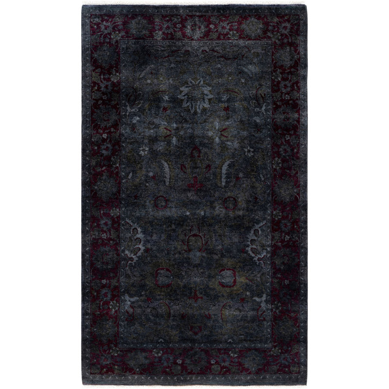 Overdyed One-of-a-Kind 3' 1" X 5' 3" Hand Knotted Area Rug