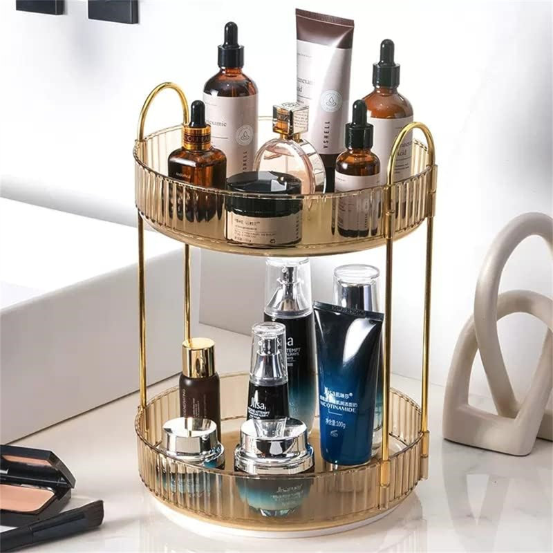 Atos Acrylic 2 Compartment Makeup Organiser, Yellow