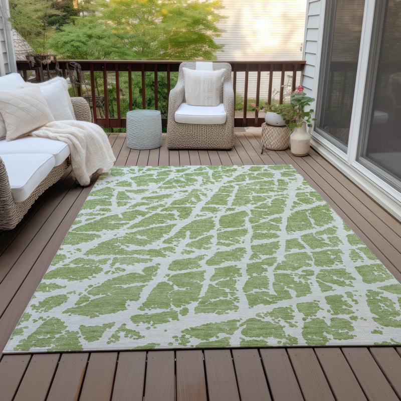 Kyrie Washable Abstract Indoor / Outdoor Rug, Rectangle 10' x 14'