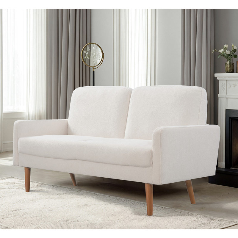 Canapé rembourré de conception moderne, Jaune moutarde, H 33,07 po x l 67,32 po x P 29,92 po