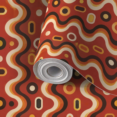 Papier peint auto-adhésif style rétro Mid-Century