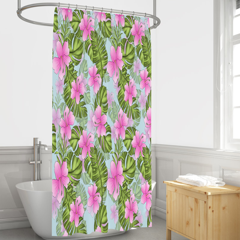 Rideau de douche simple Floral, 72 po x 70 po