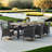 Morphis 8 - Person Acacia Solid Wood Patio Dining Set Rectangular Table with Cushions Included-1022646813