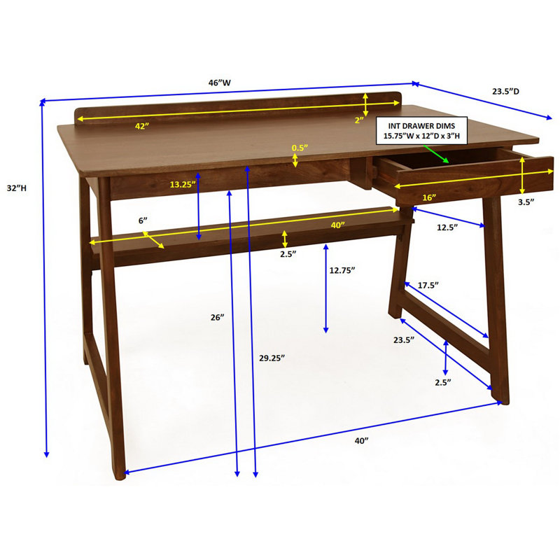 Solid Wood Writing Desk