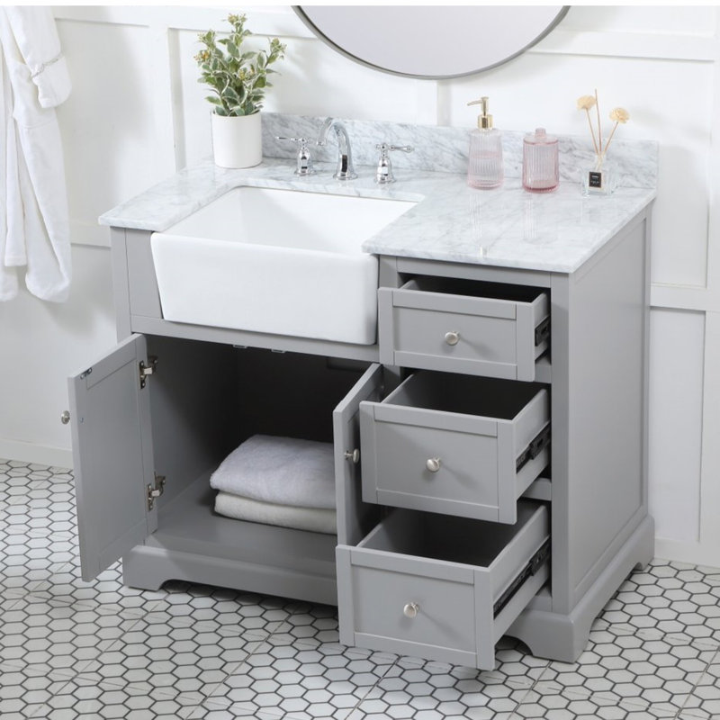 Ensemble de meuble-lavabo simple 42 po Pardue, Gris