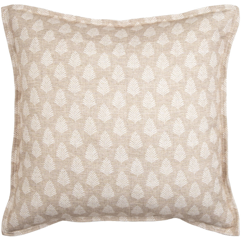 Light Green and White Polyester Floral Throw Pillow Cover