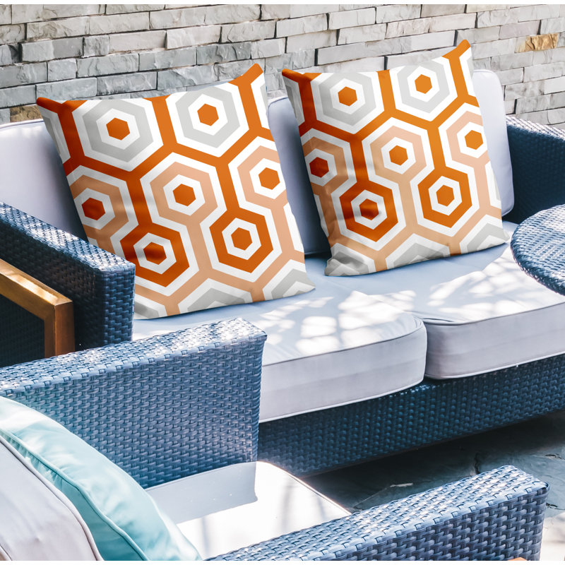  Coussin intérieur / extérieur, L 19 po x H 19 po, Orange