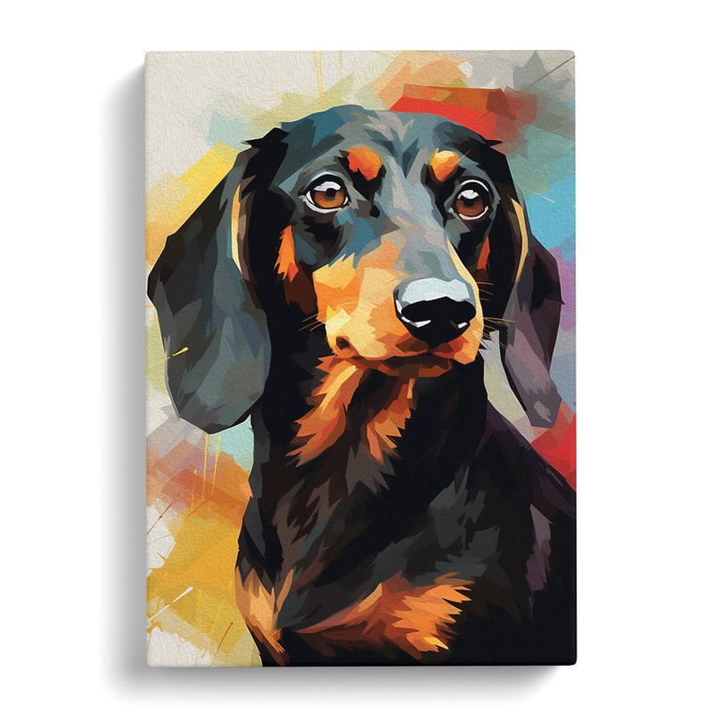 Dachshund Gestural - Wrapped Canvas, 76cm H x 50cm W x 3cm D