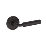 La Conner Privacy Lever with Recessed Round Rose in Unlacquered Brass