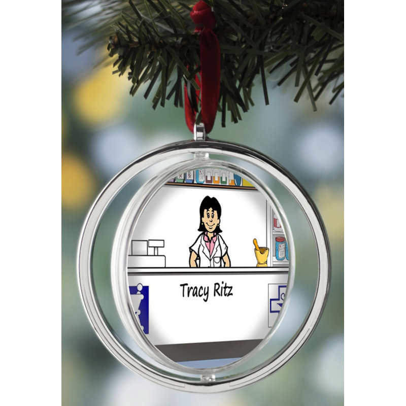 Ornement de Noël personnalisable Pharmacist - femelle, Oui
