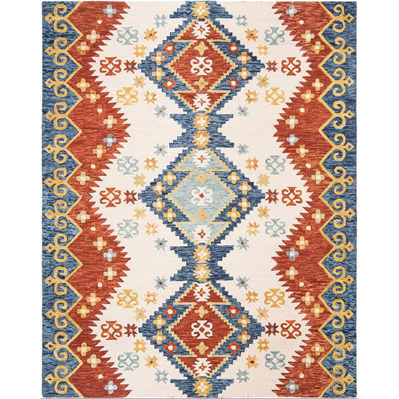 Deyoung Hand Tufted 0.8 Wool, 0.1 Cotton, 0.1 Latex Southwestern Rug, Rectangle 8' x 10'