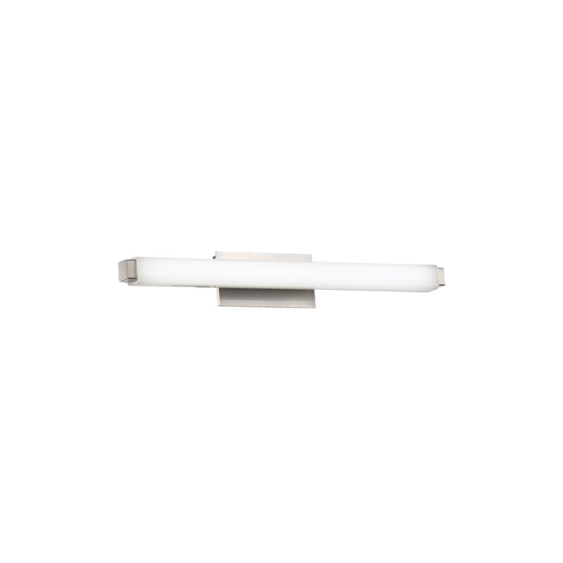 Plafonnier encastré 1 lumière Mini Erby, 3500K, Nickel brossé, H 3 po x l 19,75 po x P 3,38 po