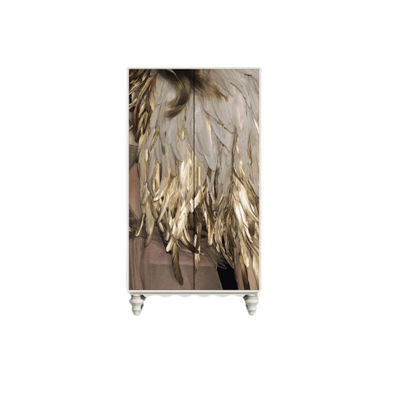 Garde-robe moderne pour chambre double, Brun / blanc ivoire