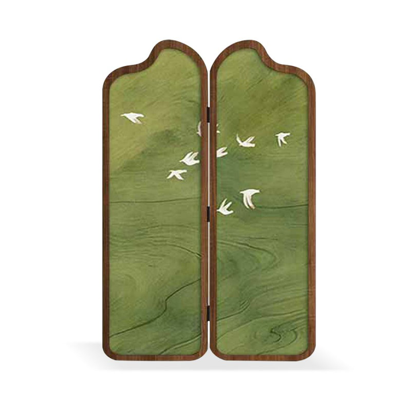 Paravent 2 panneaux en bois massif, H 74,8 po x l 39,37 po x P 1,97 po