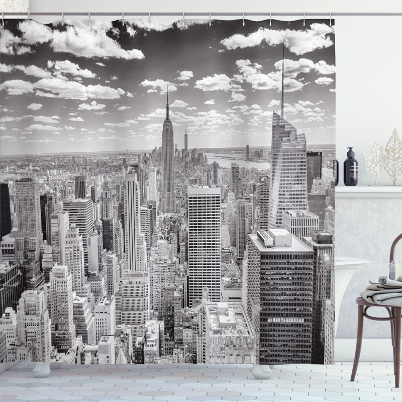 Rideau de douche simple Manhattan, H 75 po x l 69 po
