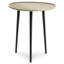 Table d'appoint ronde en métal avec plateau doré et base trépied noire Tanner