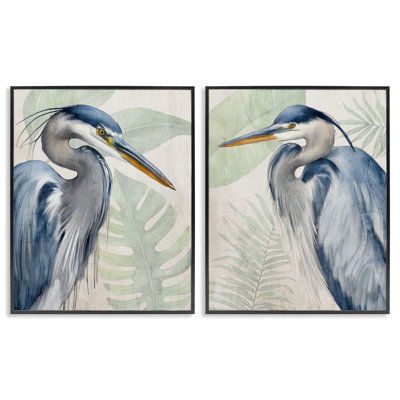 «Heron Palms Tropical Plants», ensemble de 2 giclées encadrées par Kim Allen