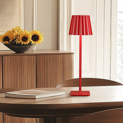 Cordless Rechargeable Table Lamp - Touch Control Night Light For Bedside & Decor (Red)